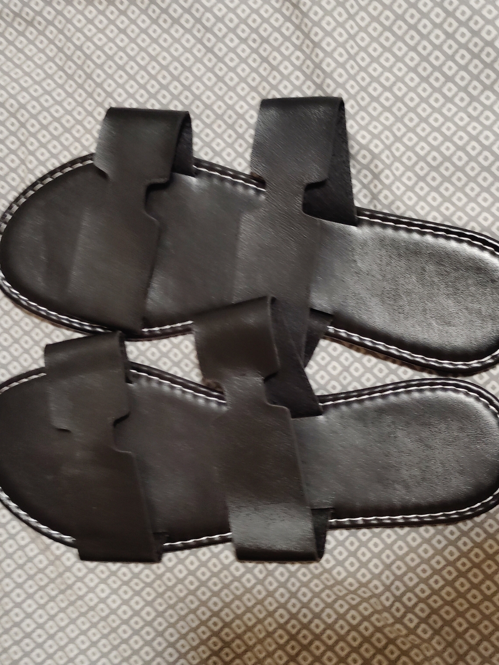 Women’s Black Double-Strap Slide Sandals - Casual Everyday Comfort